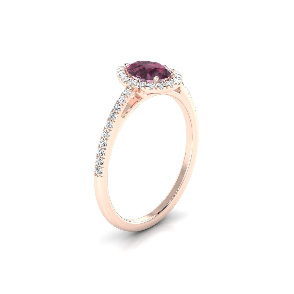 Sunrise | 18k Rose Gold 7 x 5 mm Pear Rhodolite Ring