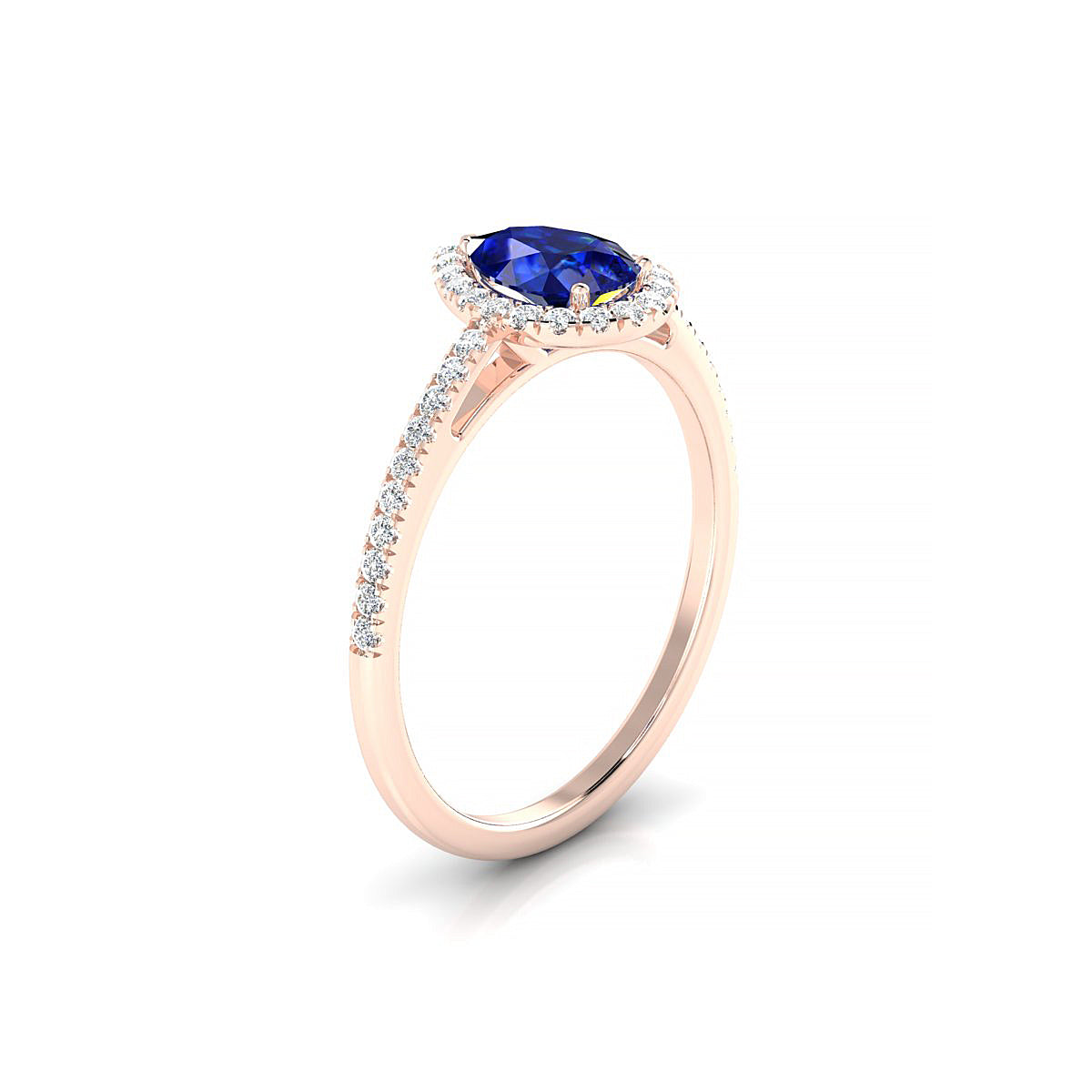 Sunrise | 18k Rose Gold 7 x 5 mm Pear Sapphire Ring
