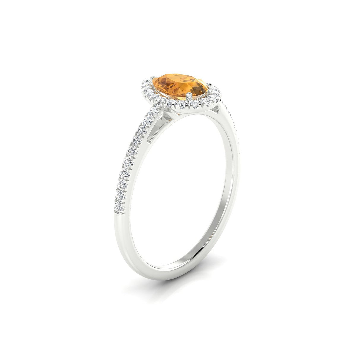 Sunrise | 18k White Gold 7 x 5 mm Pear Citrine Ring