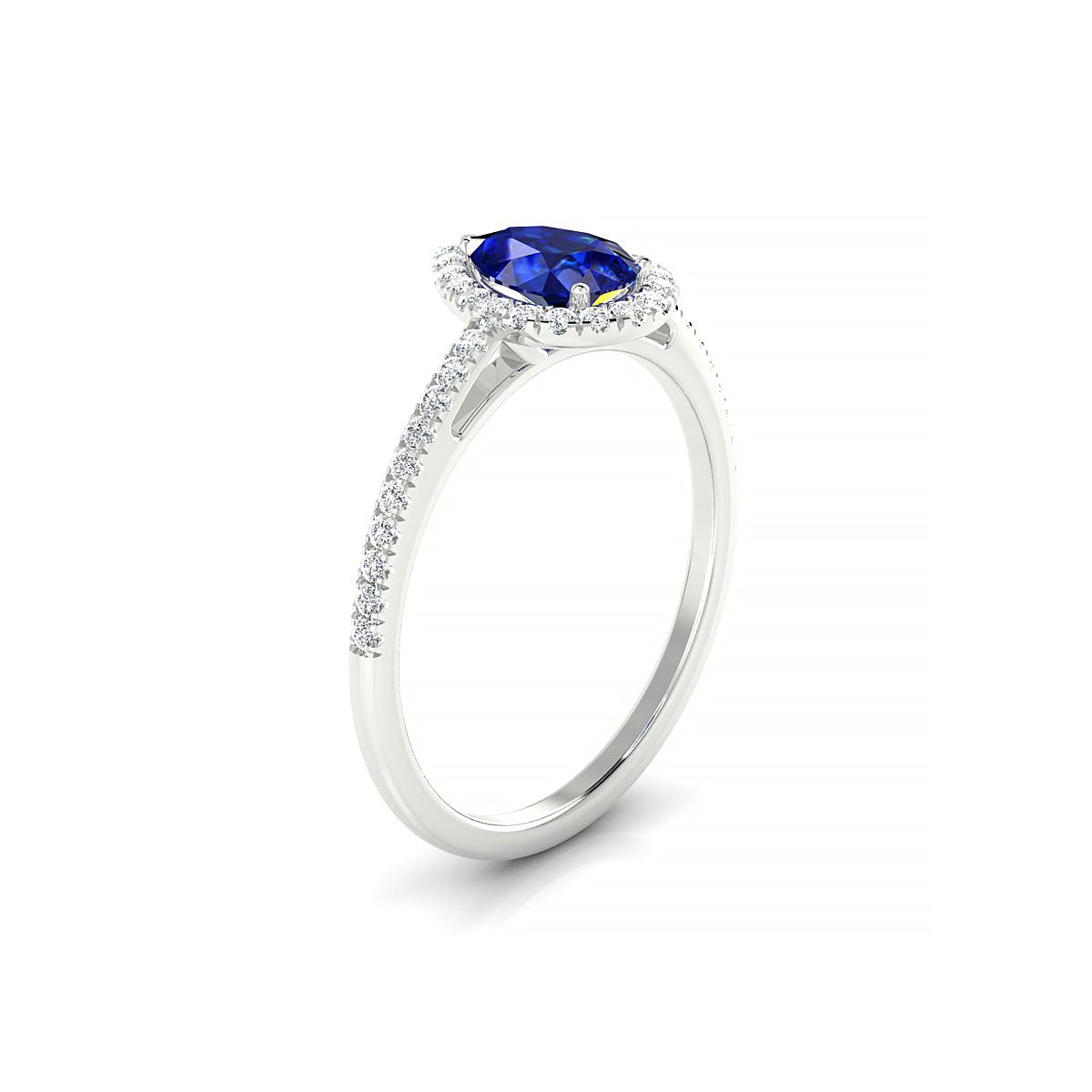 Sunrise | 18k White Gold 7 x 5 mm Pear Sapphire Ring