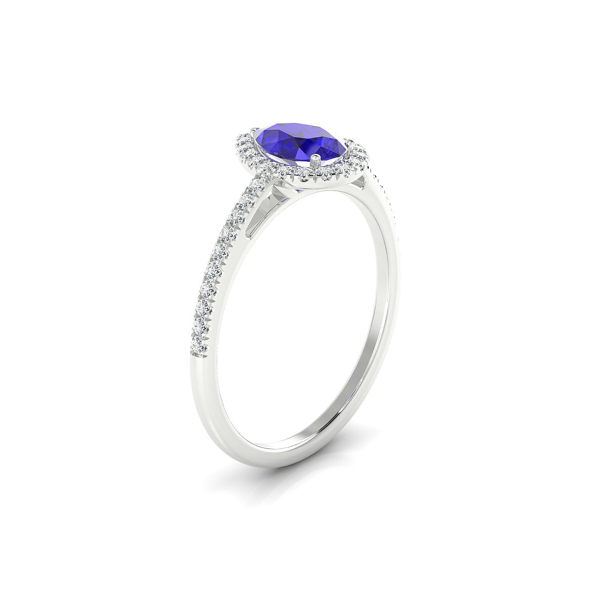 Sunrise | 18k White Gold 7 x 5 mm Pear Tanzanite Ring