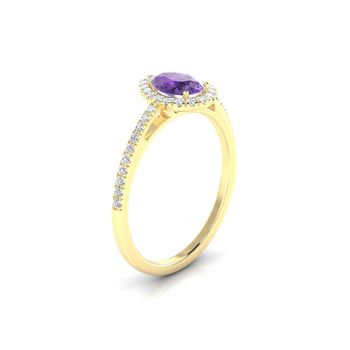 Sunrise | 18k Yellow Gold 7 x 5 mm Pear Amethyst Ring