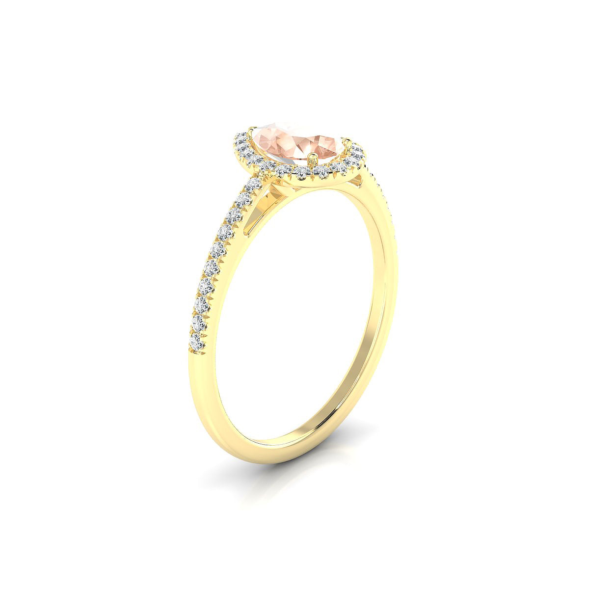 Sunrise | 18k Yellow Gold 7 x 5 mm Pear Morganite Ring
