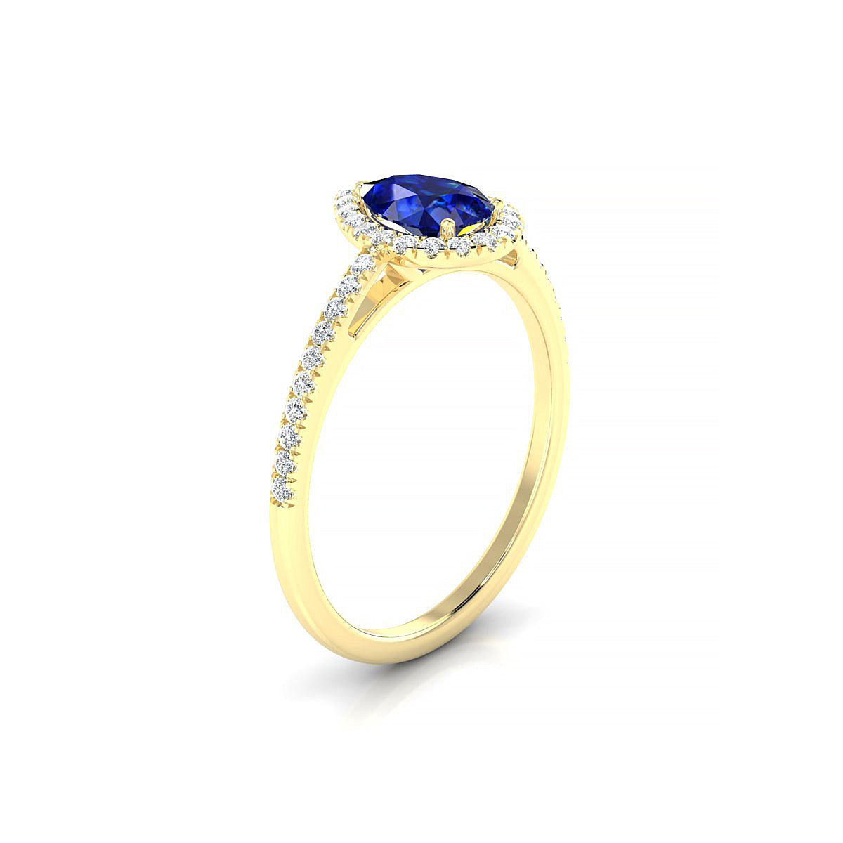Sunrise | 18k Yellow Gold 7 x 5 mm Pear Sapphire Ring