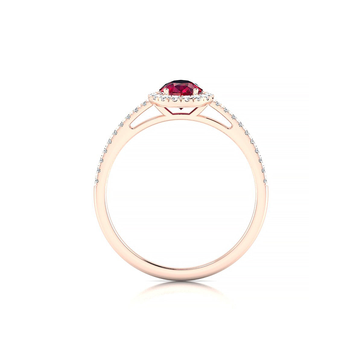 Sunrise | 18k Rose Gold 7 x 5 mm Pear Ruby Ring