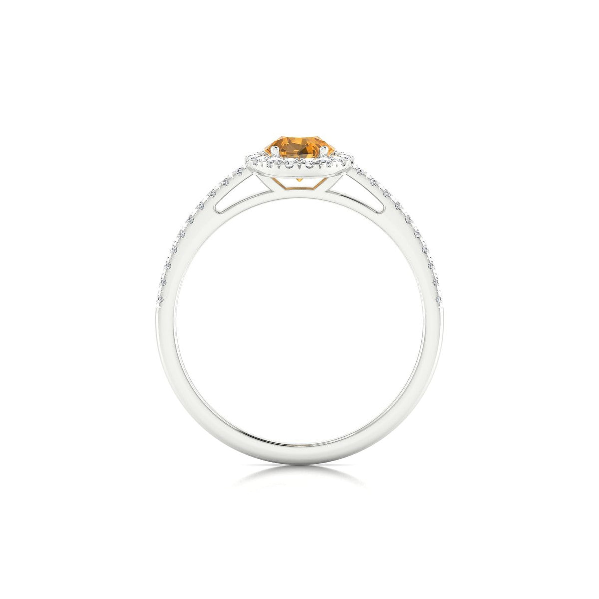Sunrise | 18k White Gold 7 x 5 mm Pear Citrine Ring