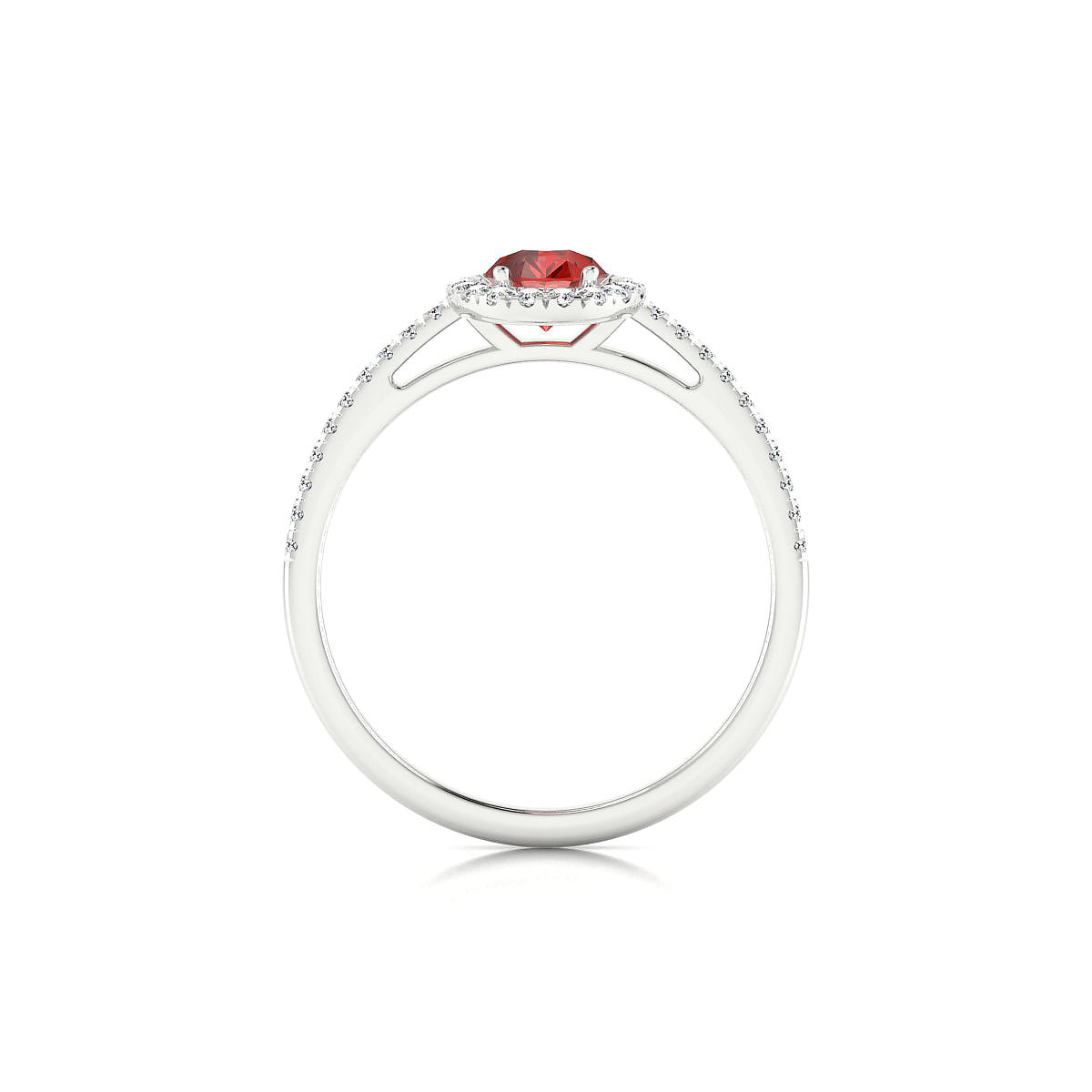 Sunrise | 18k White Gold 7 x 5 mm Pear Garnet Ring