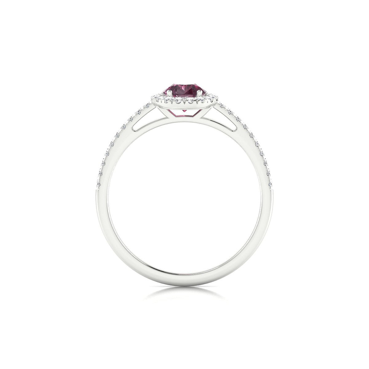 Sunrise | 18k White Gold 7 x 5 mm Pear Rhodolite Ring