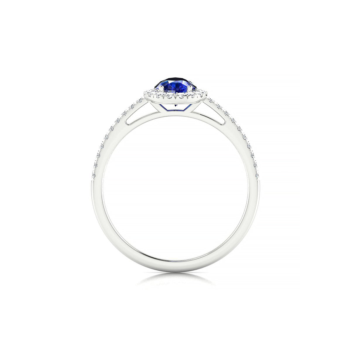 Sunrise | 18k White Gold 7 x 5 mm Pear Sapphire Ring