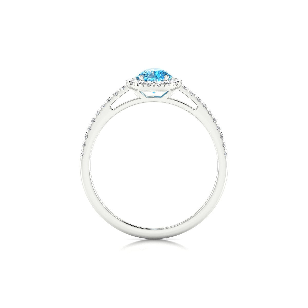 Sunrise | 18k White Gold 7 x 5 mm Pear Topaz Ring