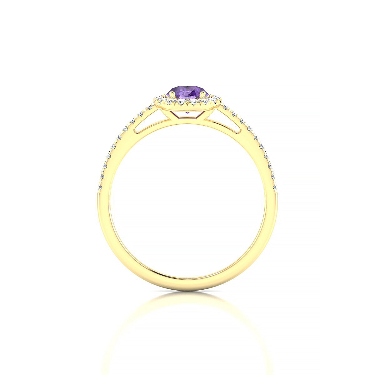 Sunrise | 18k Yellow Gold 7 x 5 mm Pear Amethyst Ring