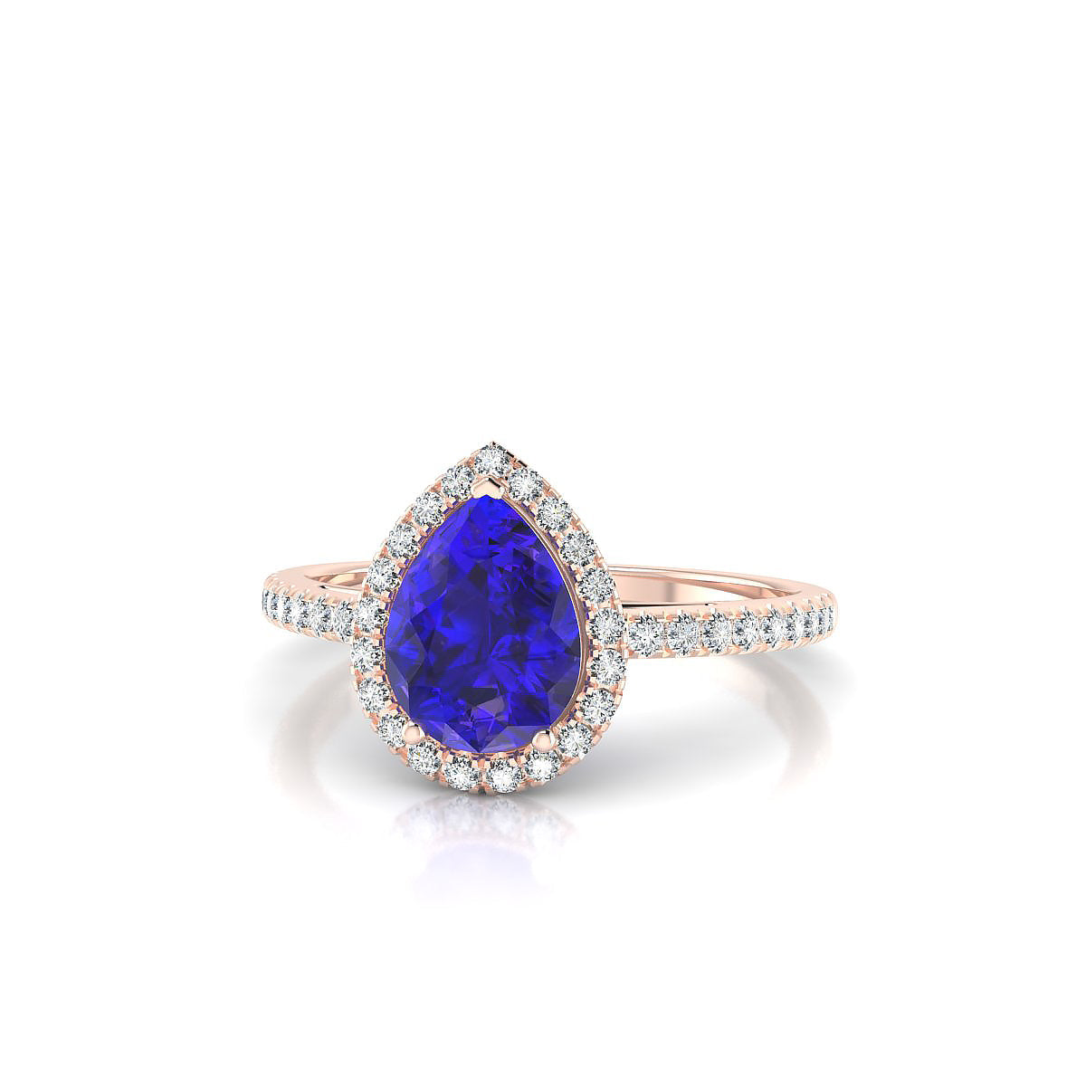Sunrise | 18k Rose Gold 8 x 6 mm Pear Tanzanite Ring
