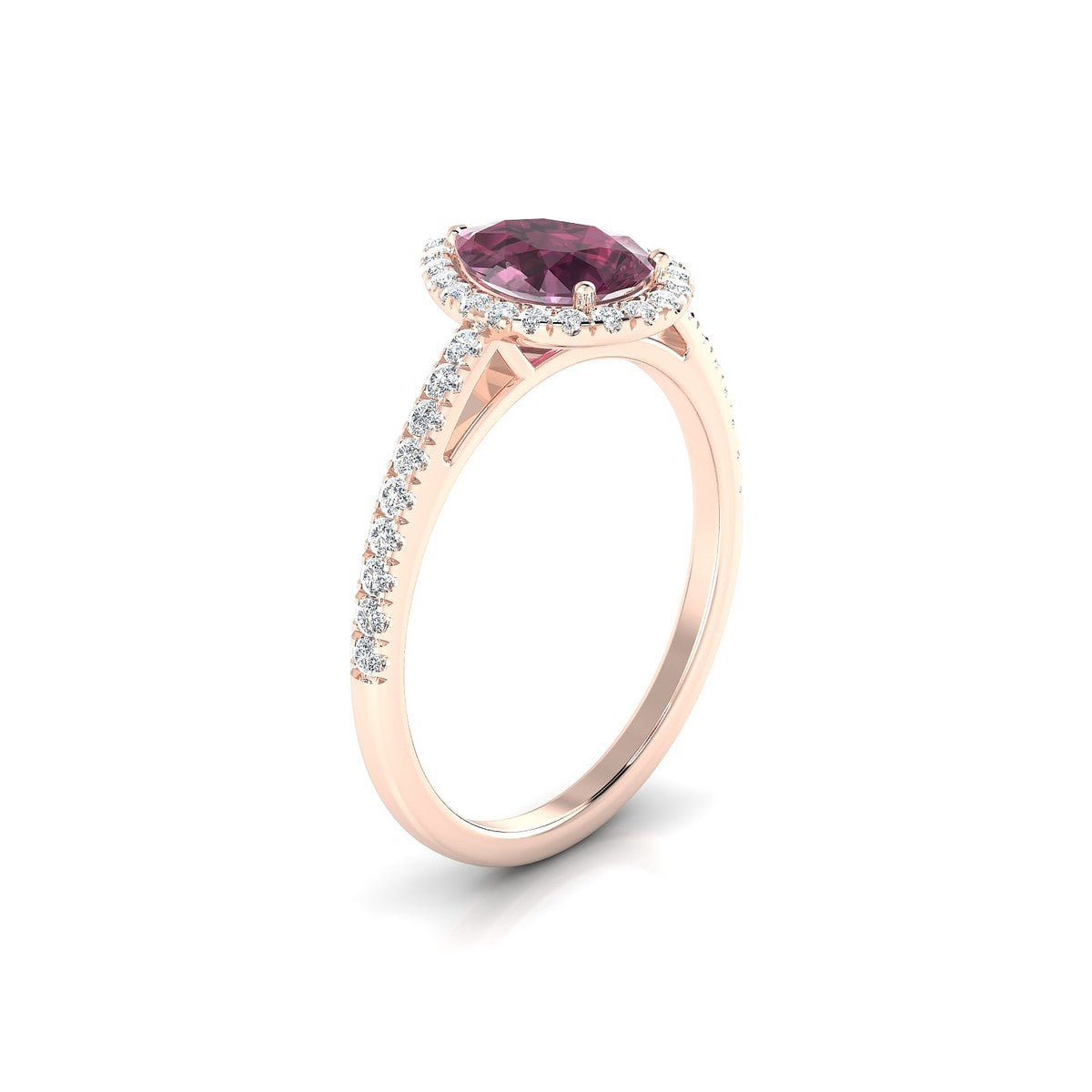 Sunrise | 18k Rose Gold 8 x 6 mm Pear Rhodolite Ring