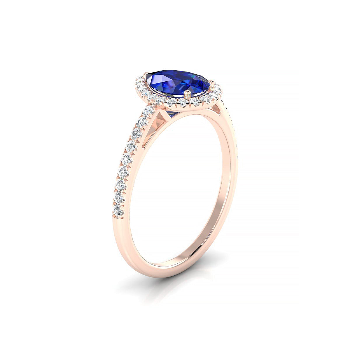 Sunrise | 18k Rose Gold 8 x 6 mm Pear Sapphire Ring