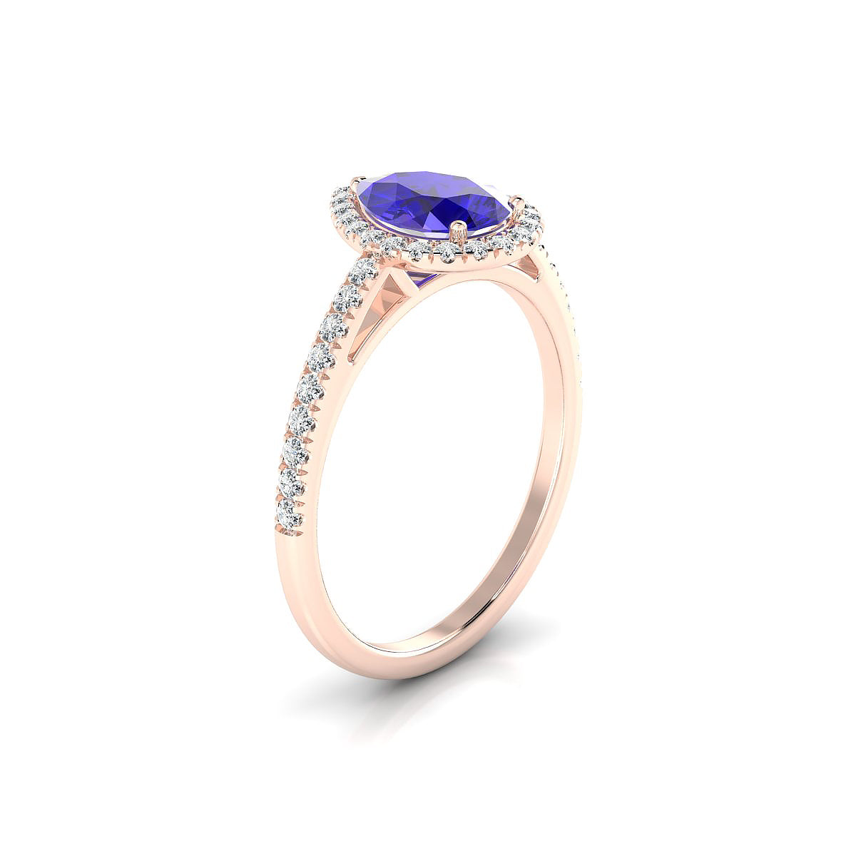 Sunrise | 18k Rose Gold 8 x 6 mm Pear Tanzanite Ring