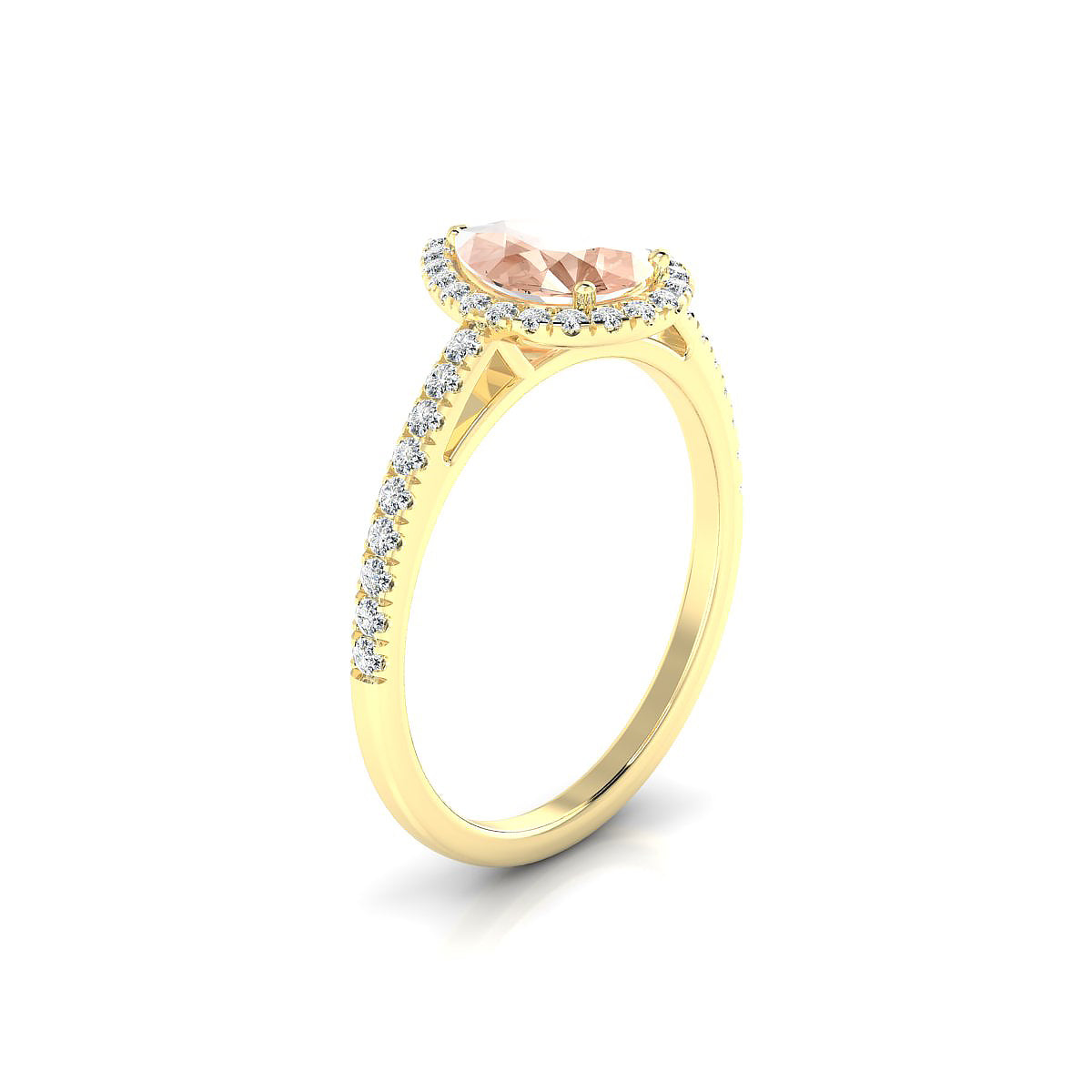 Sunrise | 18k Yellow Gold 8 x 6 mm Pear Morganite Ring
