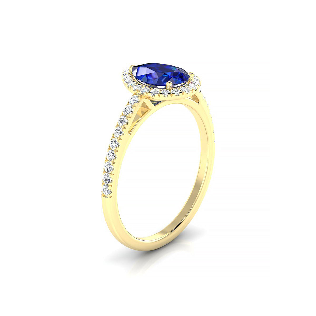 Sunrise | 18k Yellow Gold 8 x 6 mm Pear Sapphire Ring