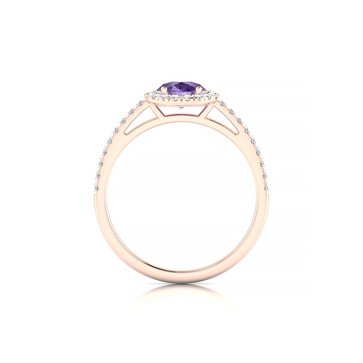 Sunrise | 18k Rose Gold 8 x 6 mm Pear Amethyst Ring