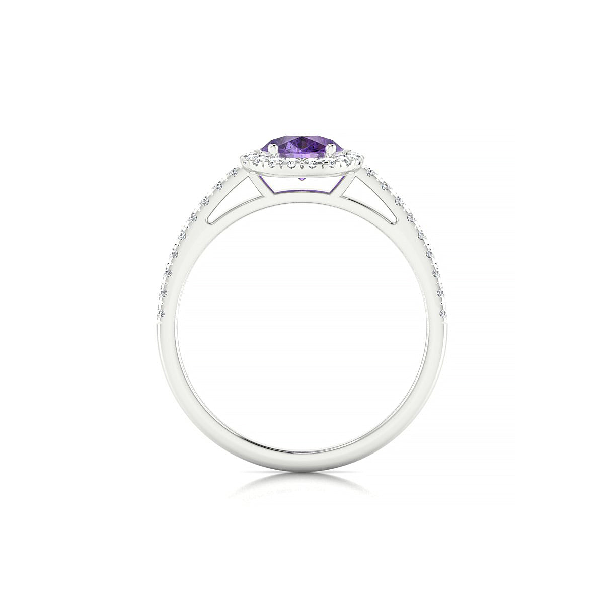 Sunrise | 18k White Gold 8 x 6 mm Pear Amethyst Ring