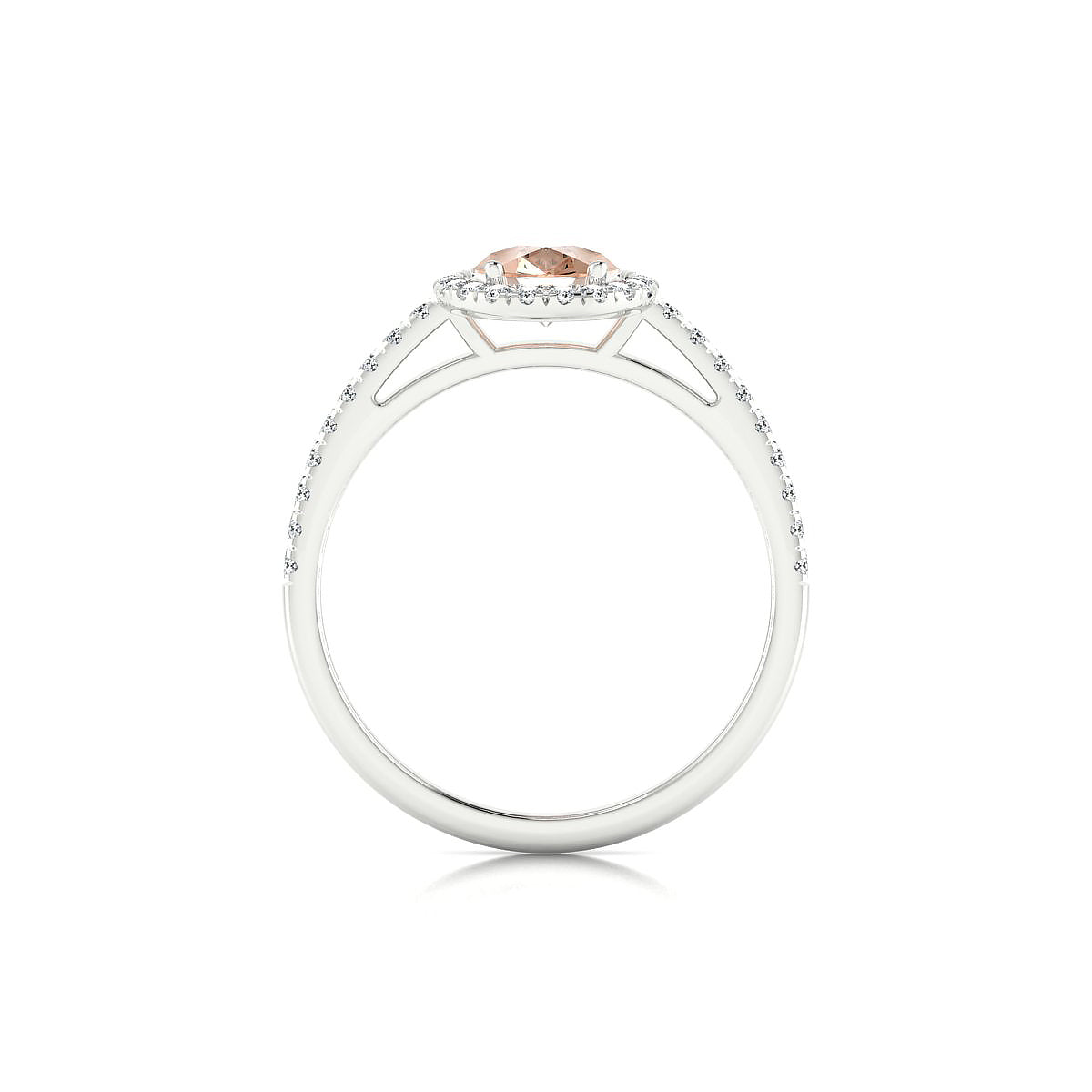 Sunrise | 18k White Gold 8 x 6 mm Pear Morganite Ring