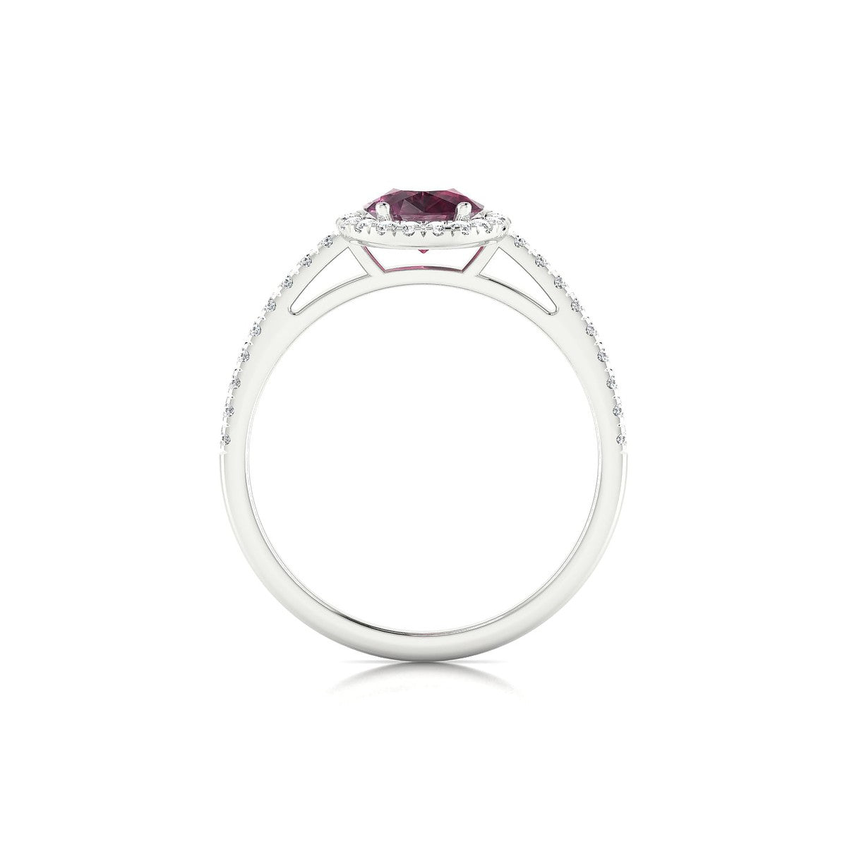 Sunrise | 18k White Gold 8 x 6 mm Pear Rhodolite Ring