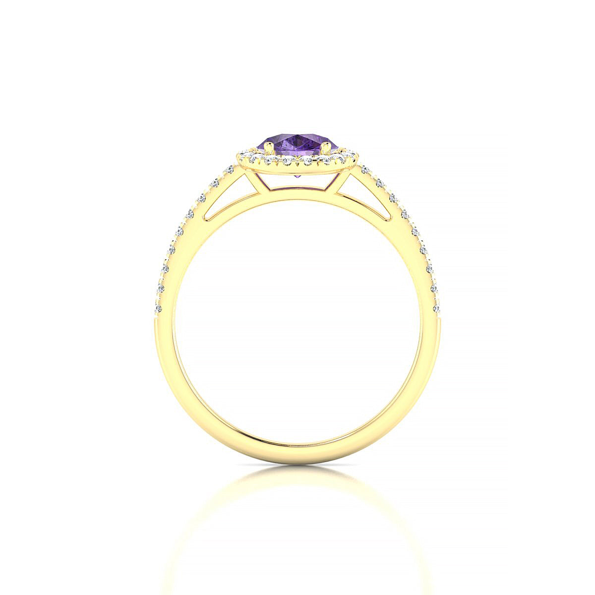 Sunrise | 18k Yellow Gold 8 x 6 mm Pear Amethyst Ring