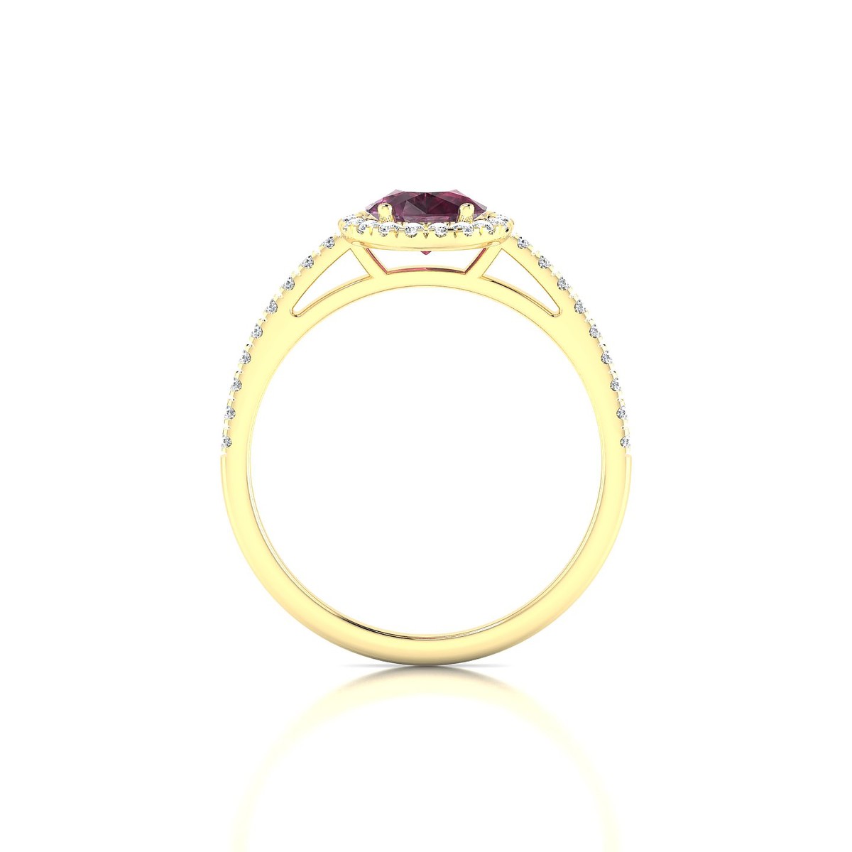 Sunrise | 18k Yellow Gold 8 x 6 mm Pear Rhodolite Ring
