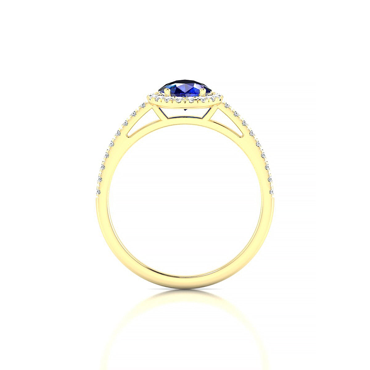Sunrise | 18k Yellow Gold 8 x 6 mm Pear Sapphire Ring