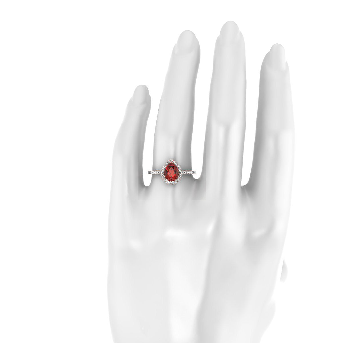 Sunrise | 18k Rose Gold 8 x 6 mm Pear Garnet Ring