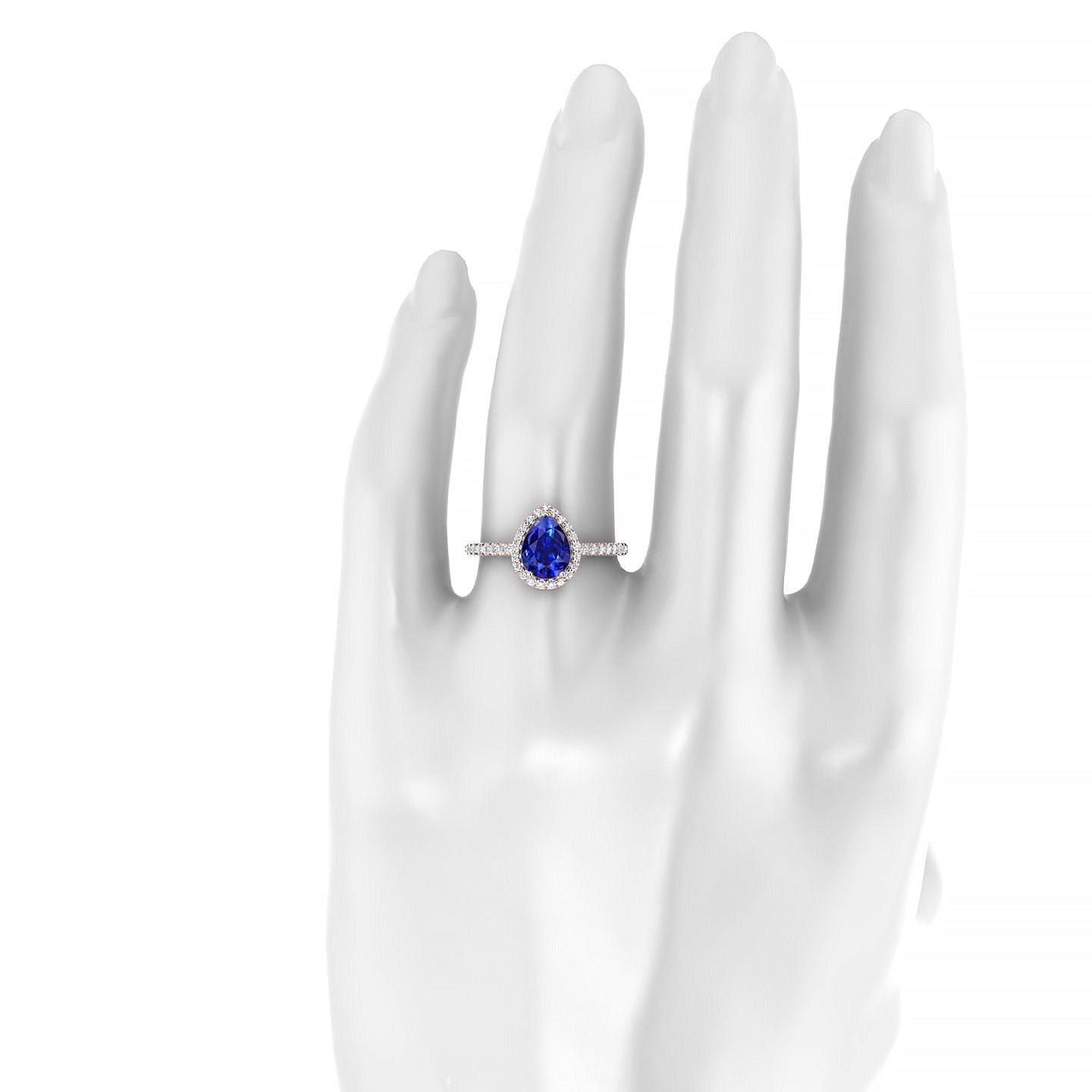 Sunrise | 18k Rose Gold 8 x 6 mm Pear Sapphire Ring
