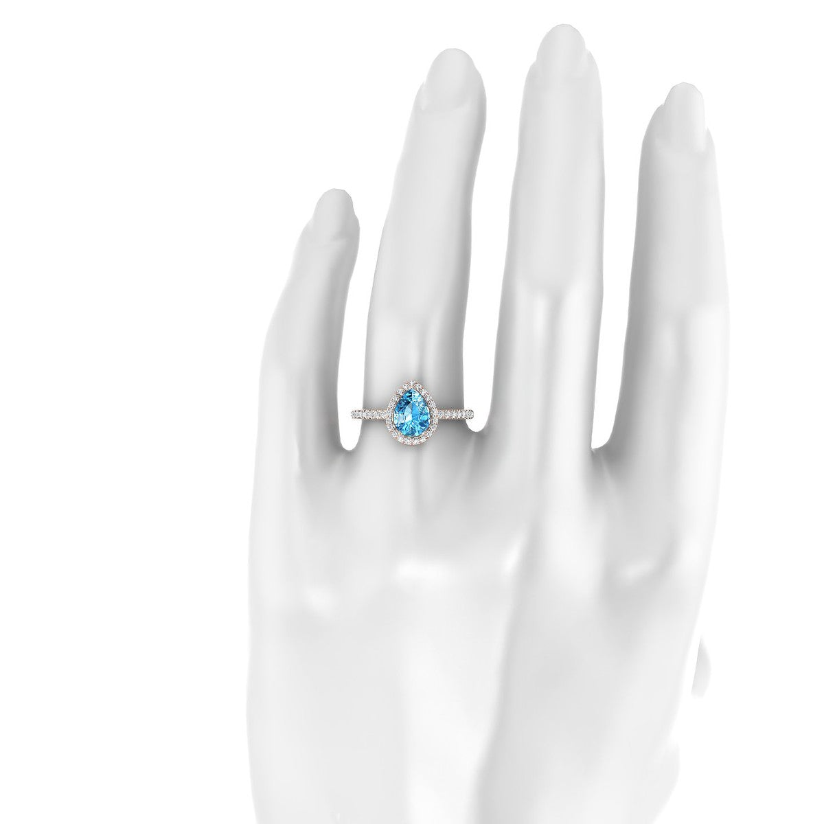 Sunrise | 18k Rose Gold 8 x 6 mm Pear Topaz Ring