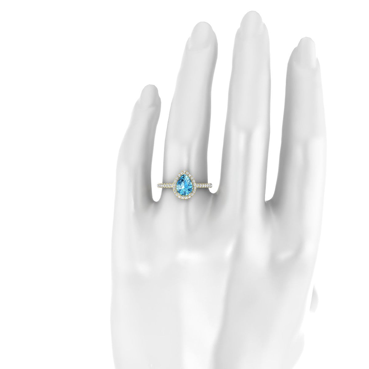 Sunrise | 18k Yellow Gold 8 x 6 mm Pear Topaz Ring