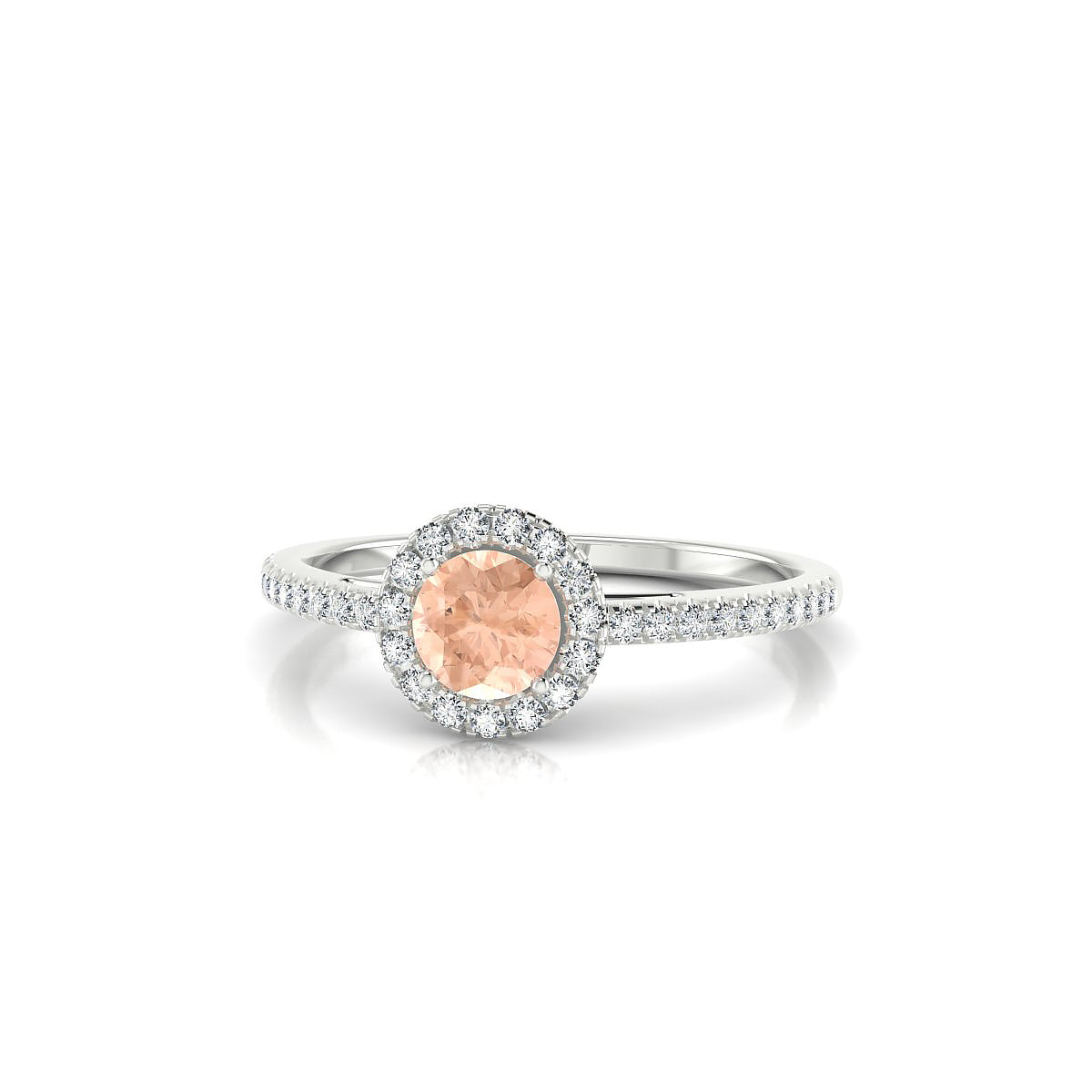 Sunrise | 18k White Gold 4.5 mm Round Morganite Ring