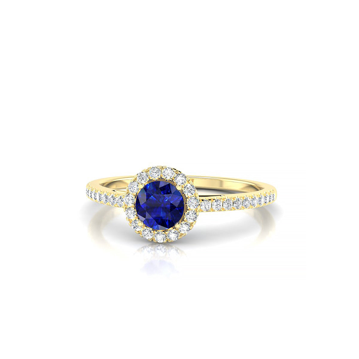 Sunrise | 18k Yellow Gold 4.5 mm Round Sapphire Ring
