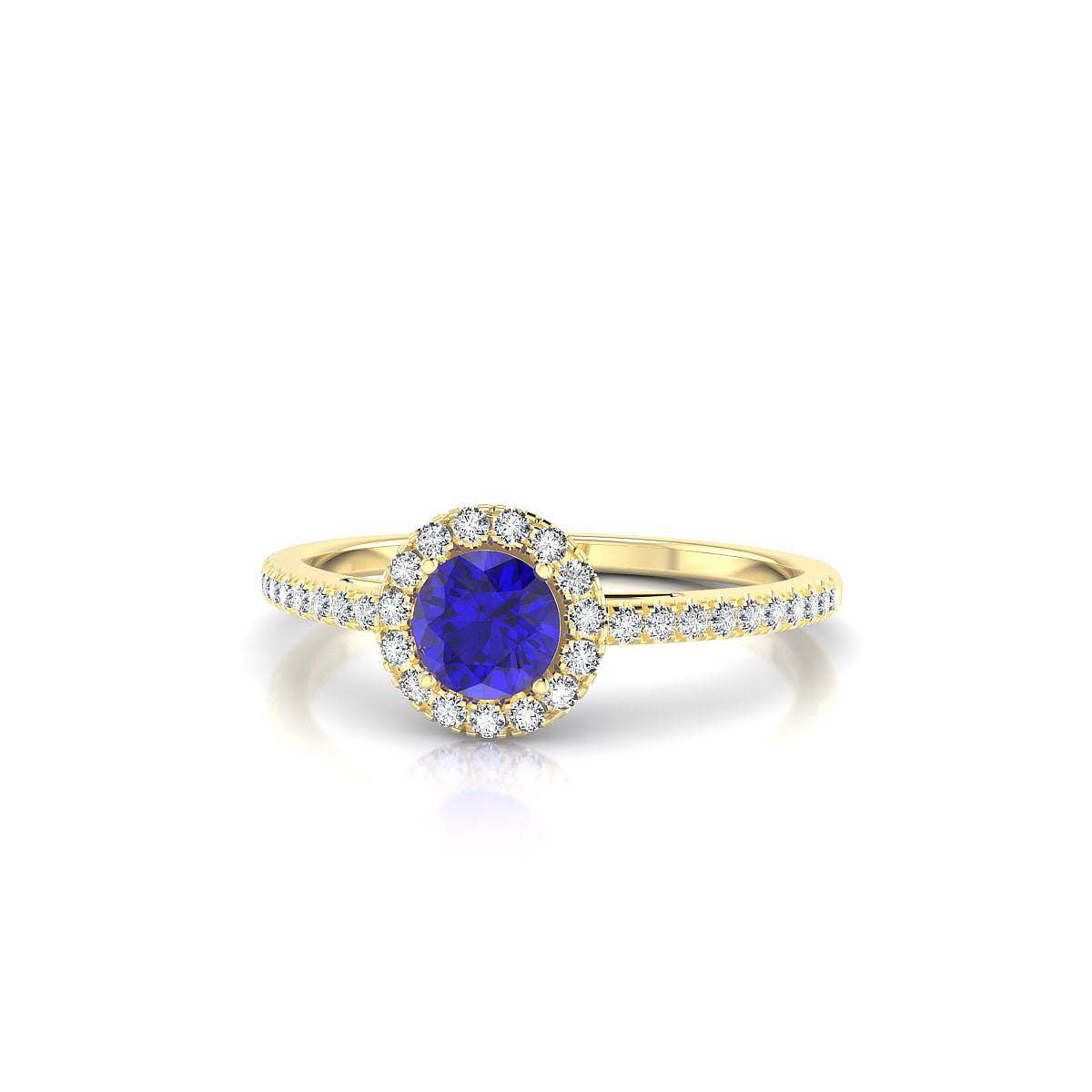 Sunrise | 18k Yellow Gold 4.5 mm Round Tanzanite Ring