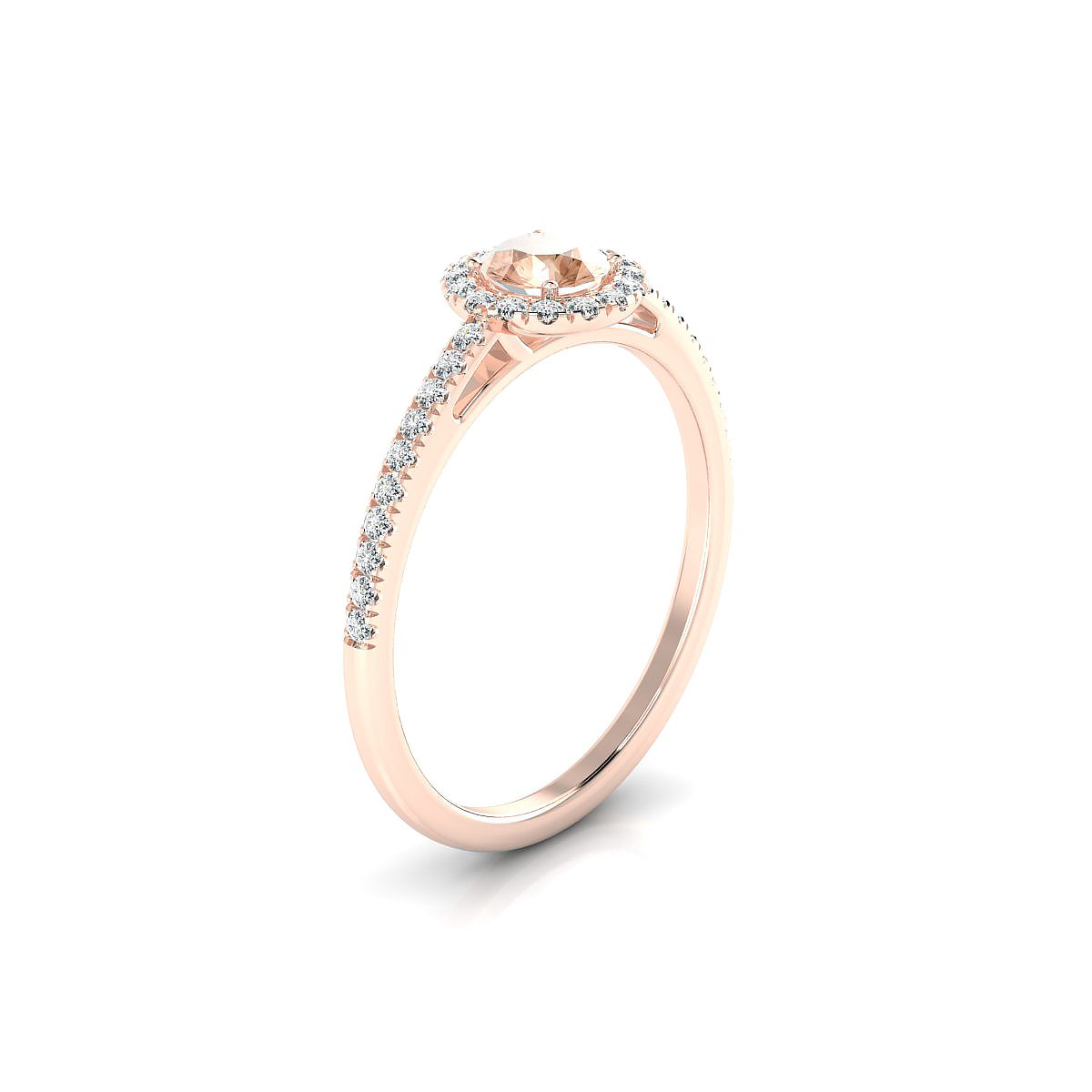 Sunrise | 18k Rose Gold 4.5 mm Round Morganite Ring