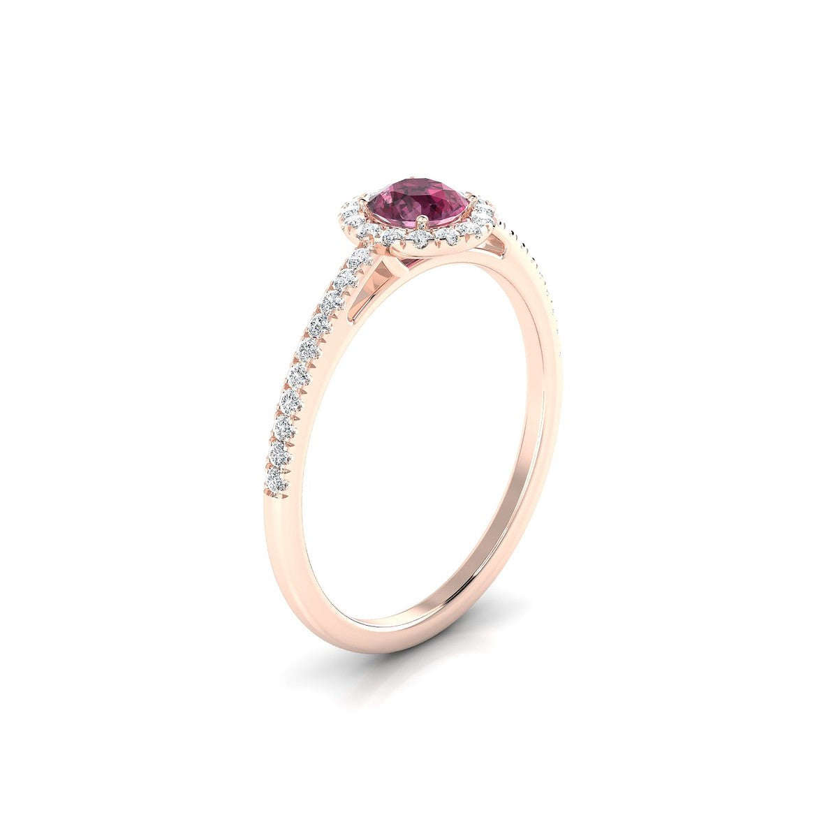 Sunrise | 18k Rose Gold 4.5 mm Round Rhodolite Ring