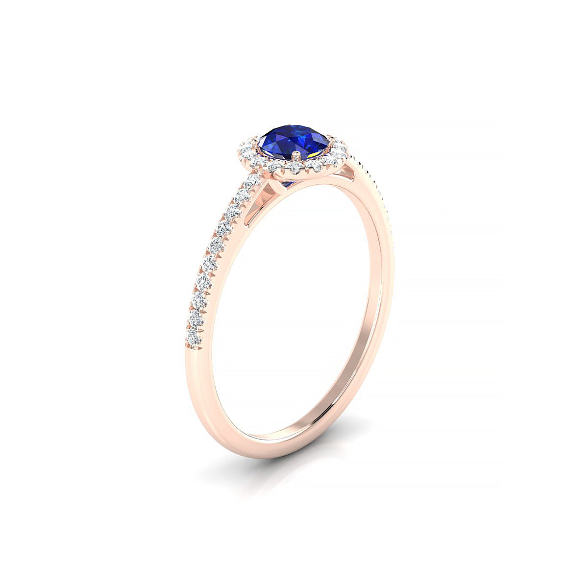 Sunrise | 18k Rose Gold 4.5 mm Round Sapphire Ring