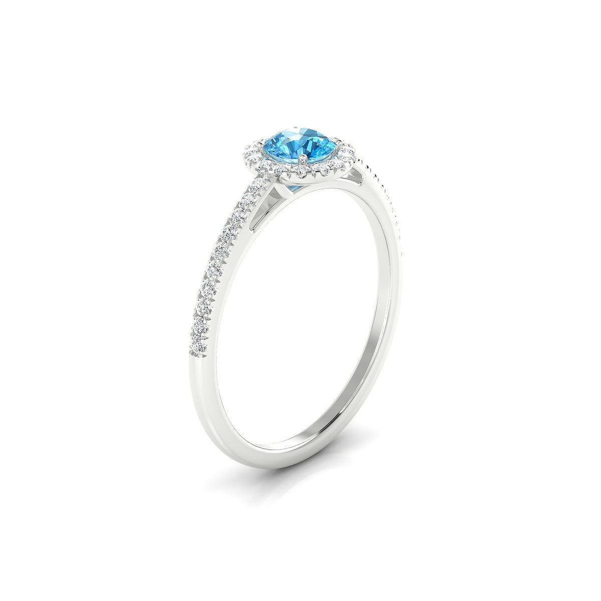Sunrise | 18k White Gold 4.5 mm Round Topaz Ring