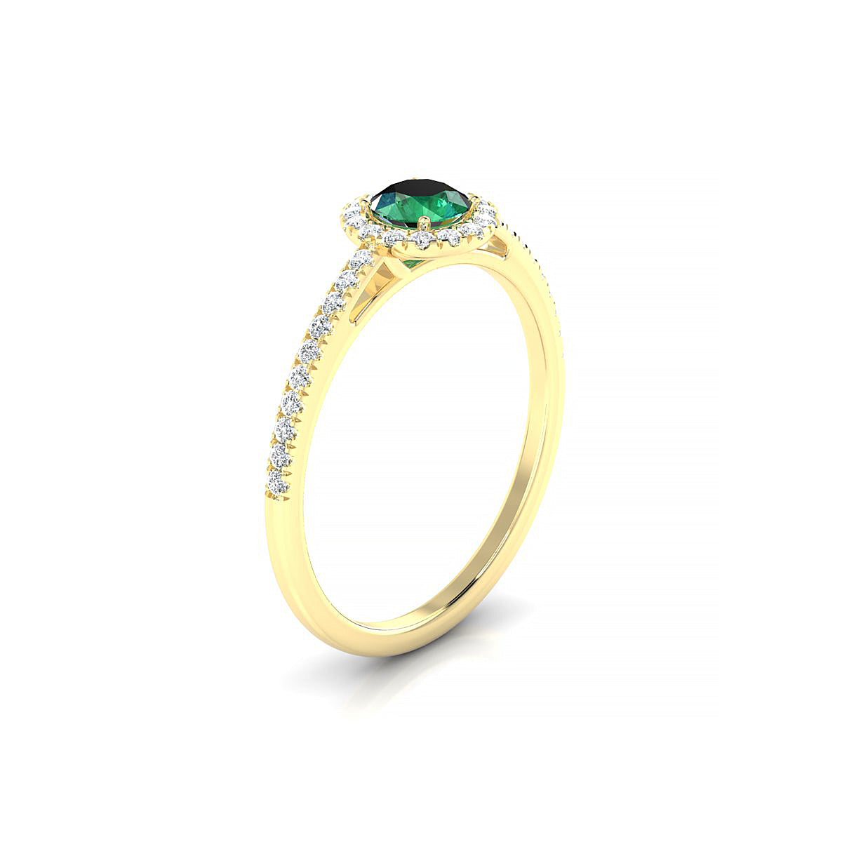 Sunrise | 18k Yellow Gold 4.5 mm Round Emerald Ring