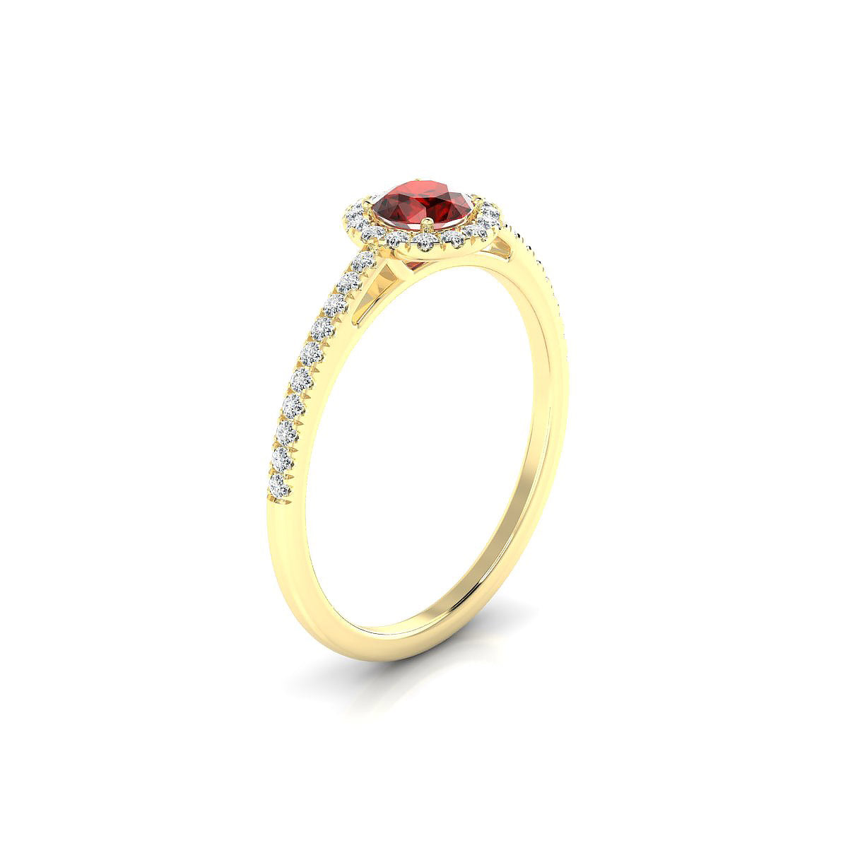 Sunrise | 18k Yellow Gold 4.5 mm Round Garnet Ring