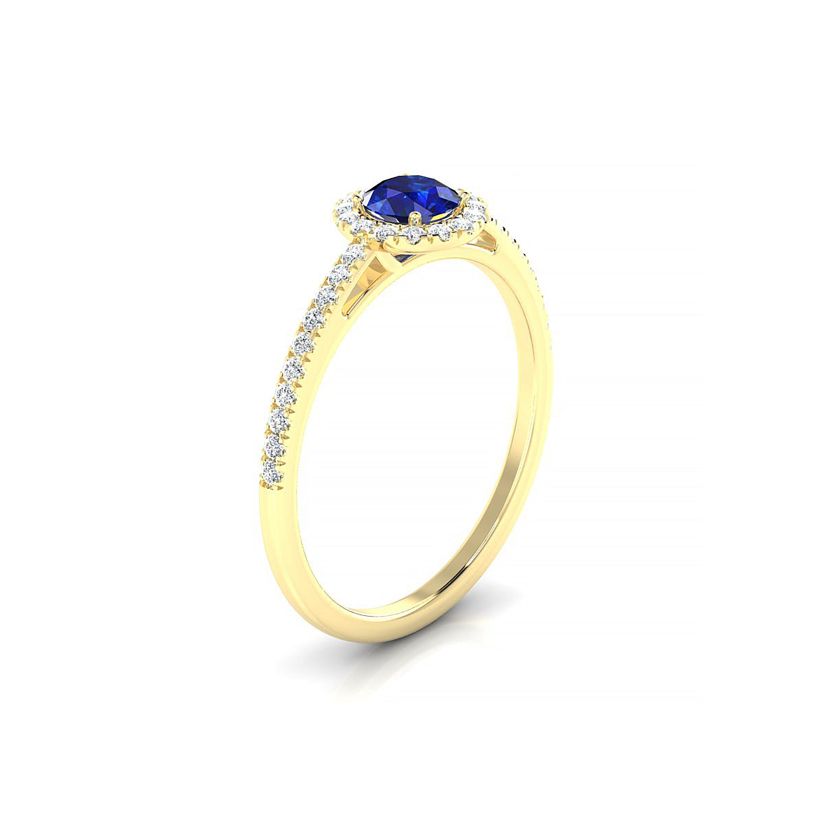 Sunrise | 18k Yellow Gold 4.5 mm Round Sapphire Ring