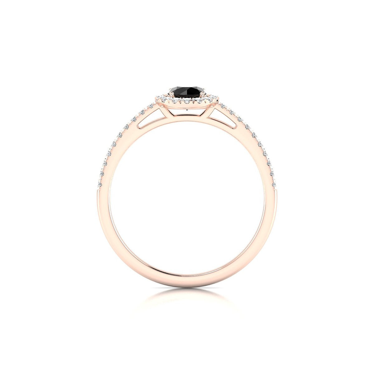 Sunrise | 18k Rose Gold 4.5 mm Round Black Diamond Ring