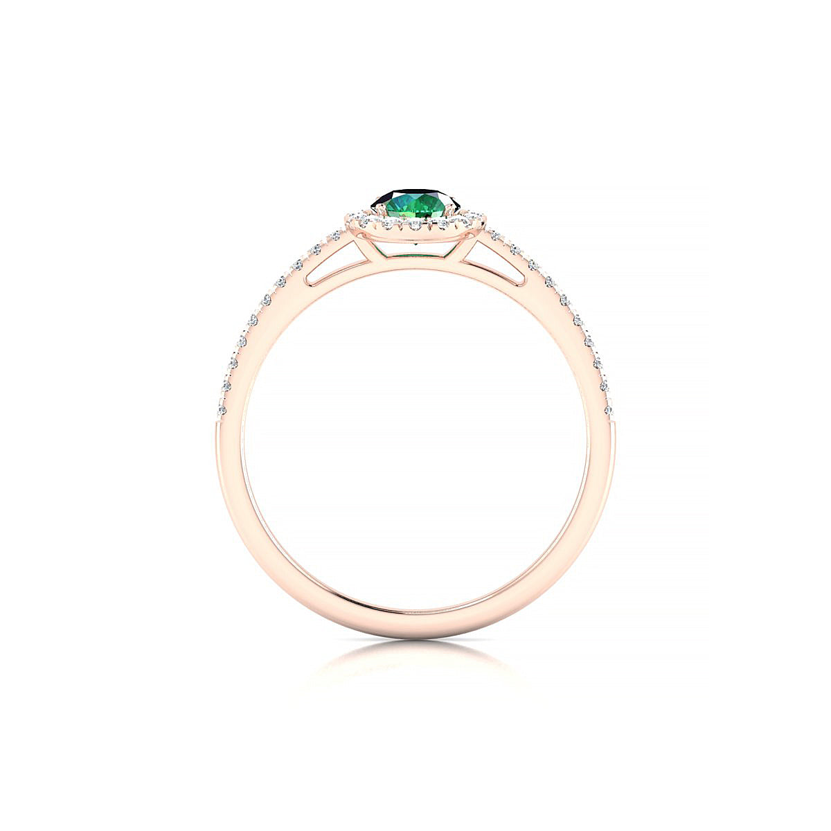 Sunrise | 18k Rose Gold 4.5 mm Round Emerald Ring