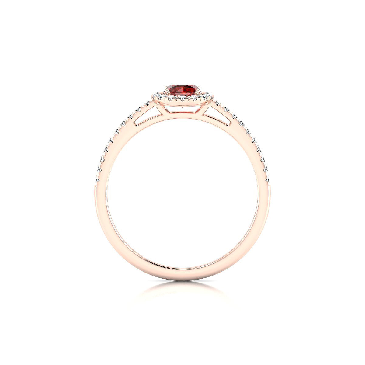 Sunrise | 18k Rose Gold 4.5 mm Round Garnet Ring