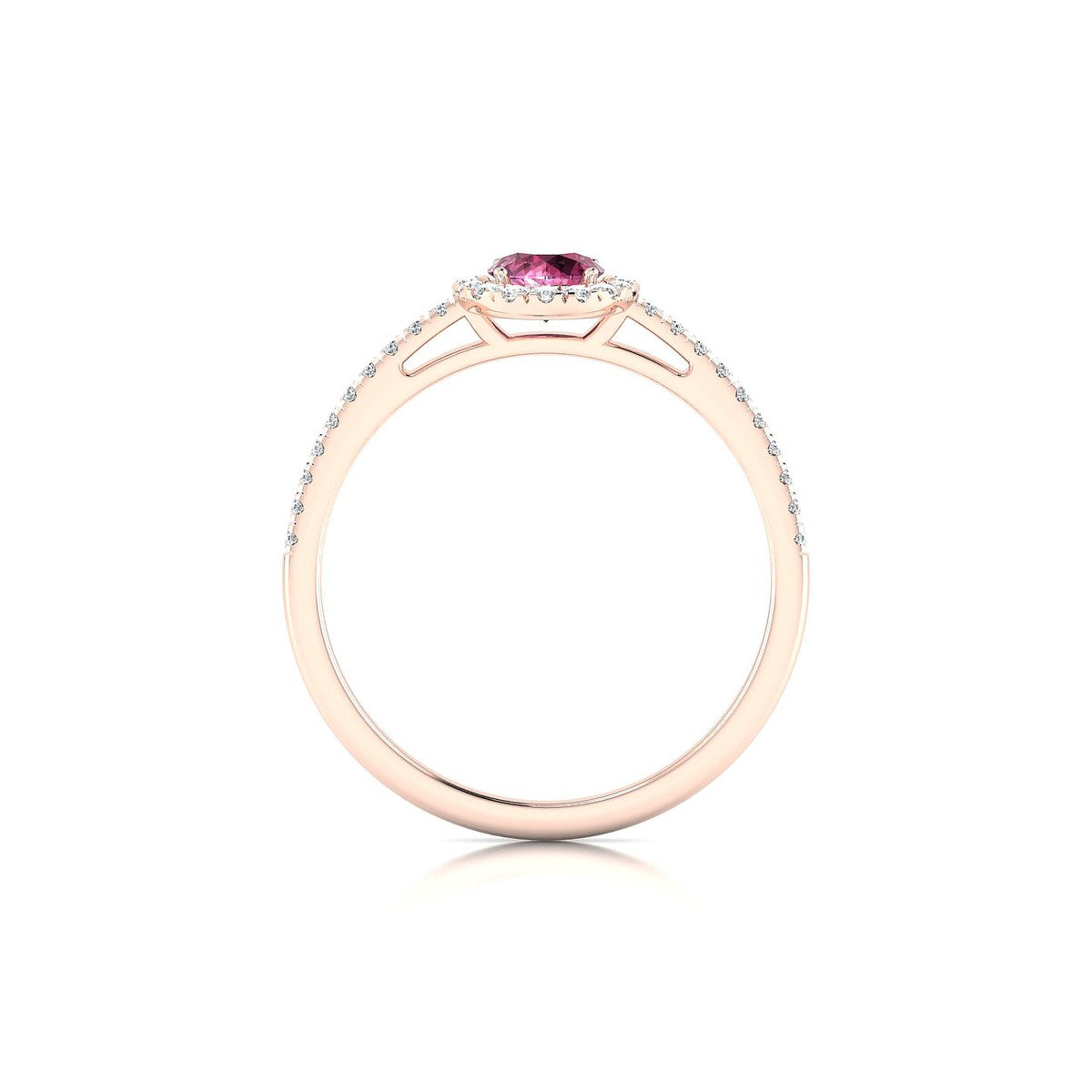 Sunrise | 18k Rose Gold 4.5 mm Round Rhodolite Ring