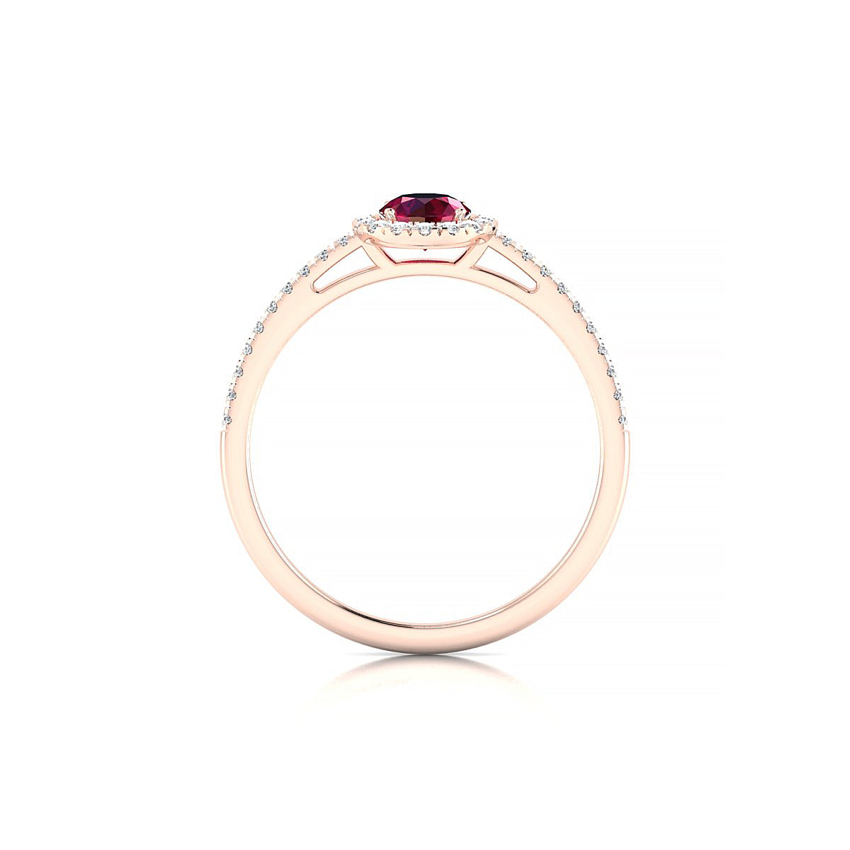 Sunrise | 18k Rose Gold 4.5 mm Round Ruby Ring