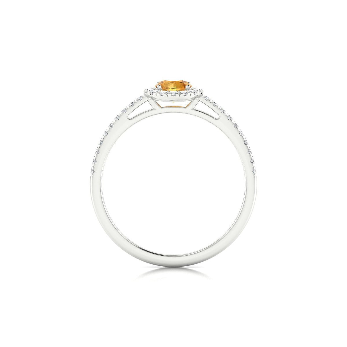 Sunrise | 18k White Gold 4.5 mm Round Citrine Ring
