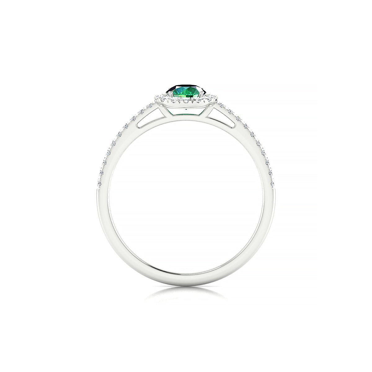 Sunrise | 18k White Gold 4.5 mm Round Emerald Ring
