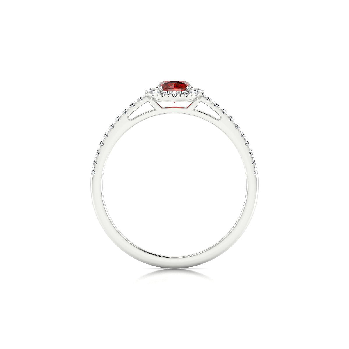 Sunrise | 18k White Gold 4.5 mm Round Garnet Ring